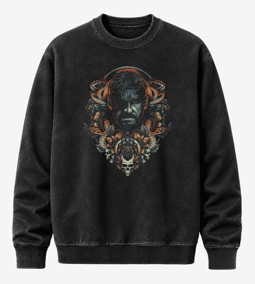 Poleron Polo Acid Wash Negro de Naked Snake