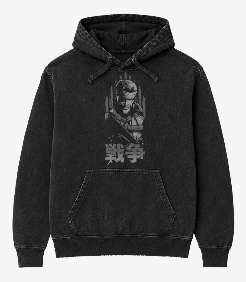 Poleron Canguro Acid Wash Negro de Big Boss Snake