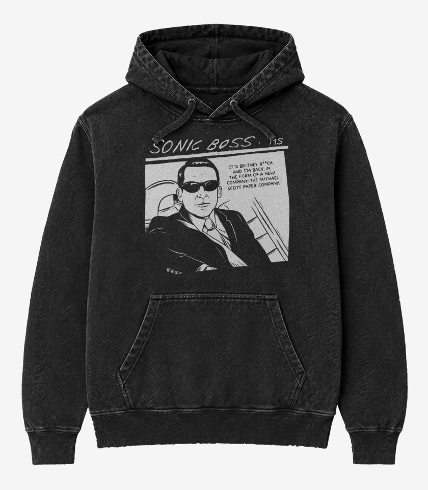 Poleron Canguro Acid Wash Negro de Its Britney
