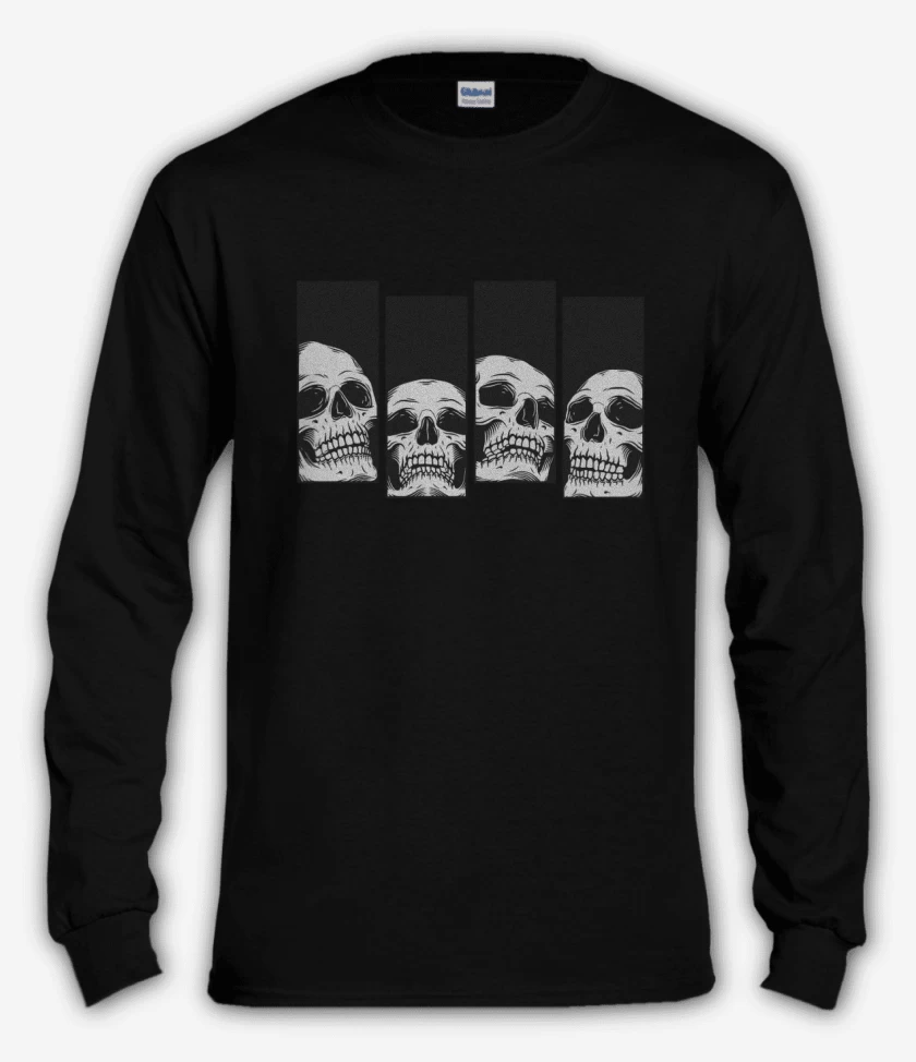 Polera manga larga Negro de Black Flag skull