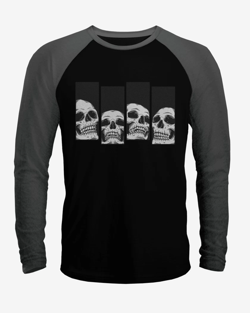 Polera Raglan Black Flag skull