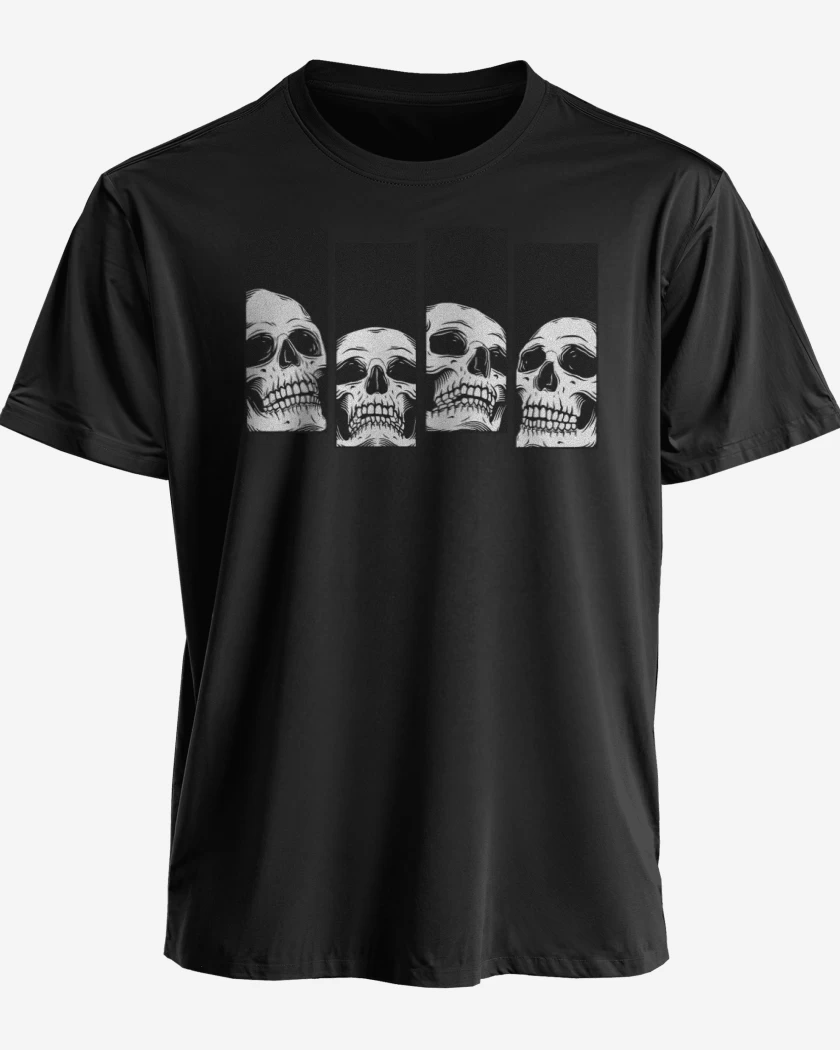 Polera premium Negro de Black Flag skull