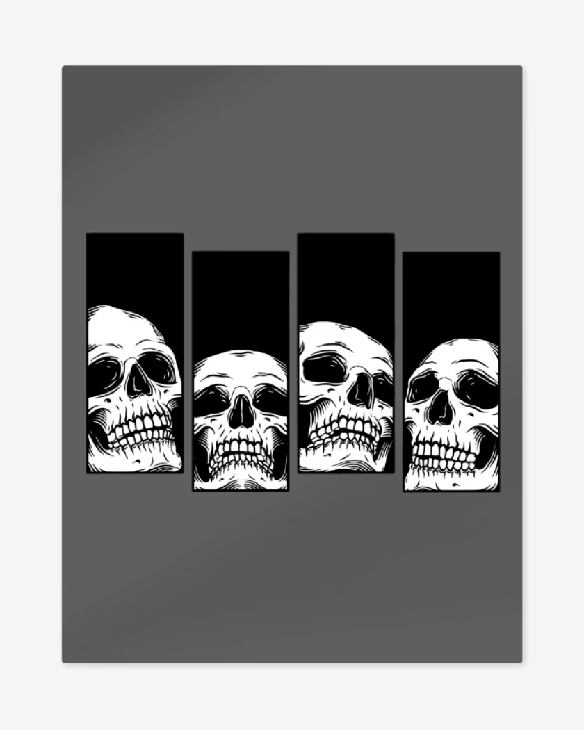 Print metalico Carbon de Black Flag skull