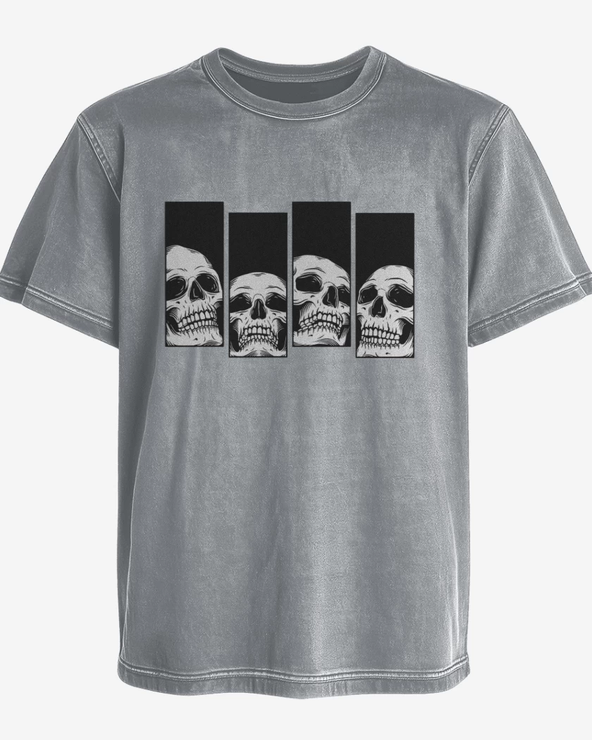Polera desgastada Black Flag skull