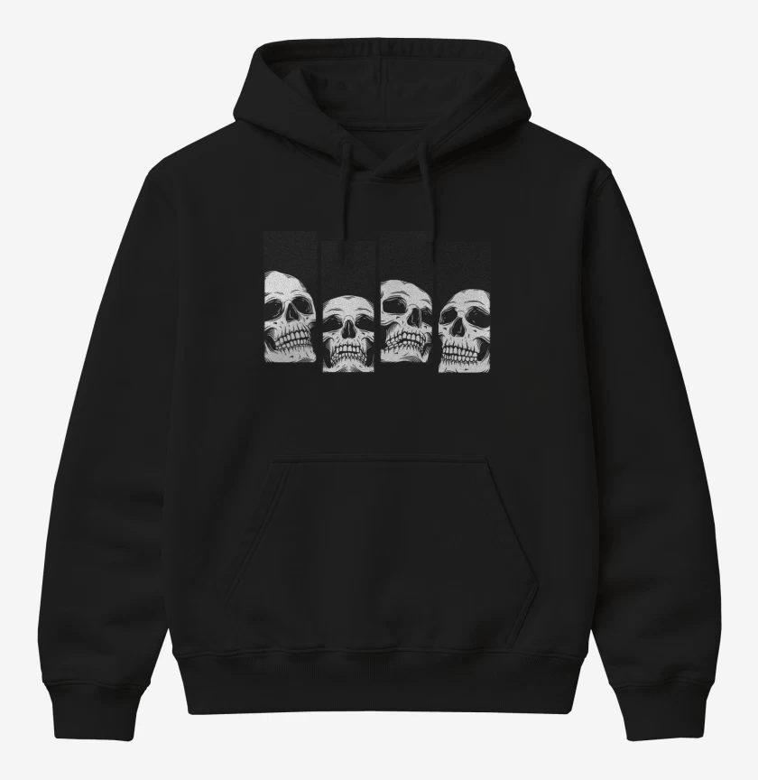 Poleron Canguro básico Negro de Black Flag skull