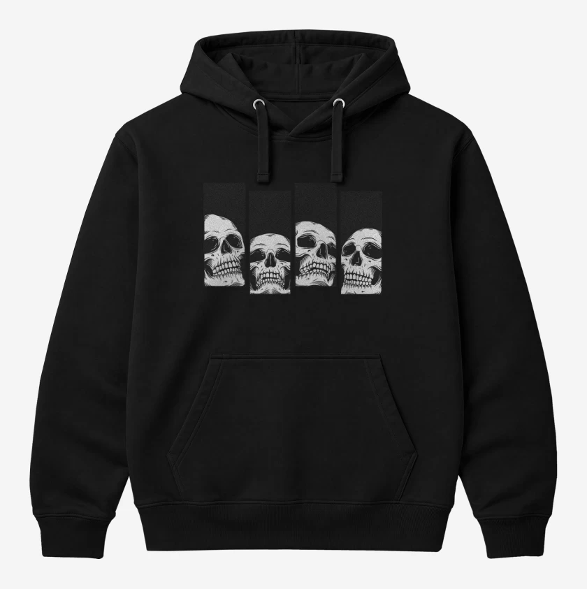 Polerón Canguro Negro de Black Flag skull
