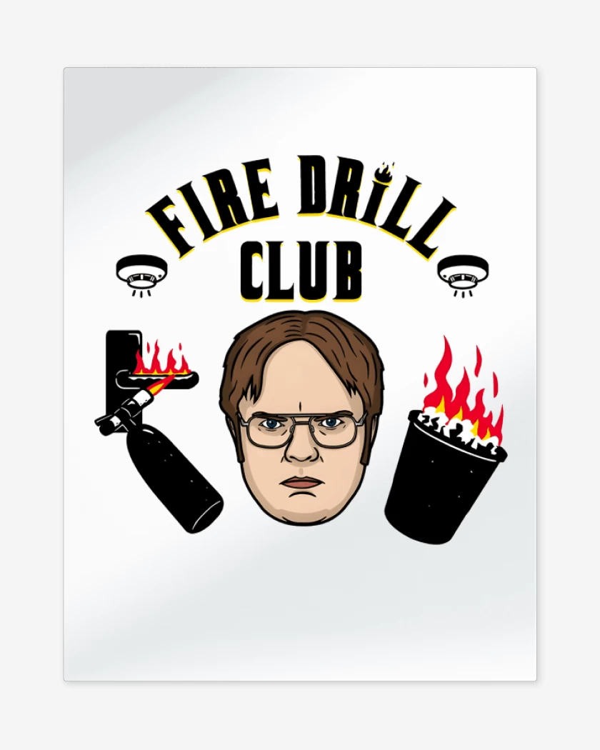 Print metalico Fire Drill Club