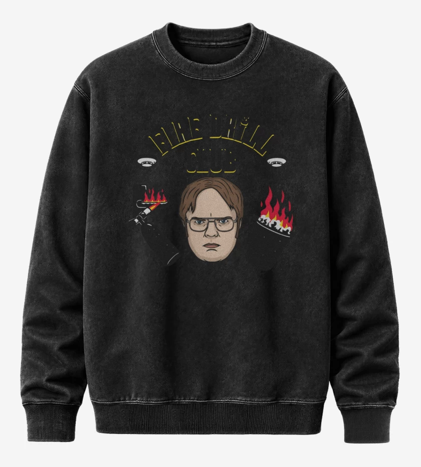 Poleron Polo Acid Wash Negro de Fire Drill Club