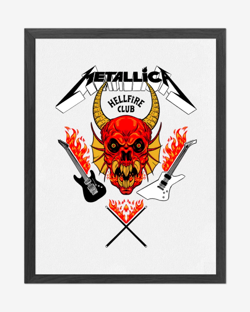 Cuadro decorativo Blanco de Metallica Hellfire Club W