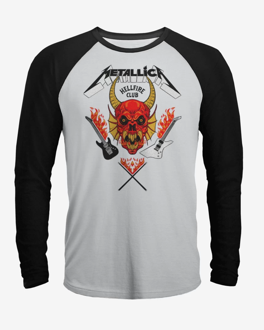 Polera Raglan Metallica Hellfire Club W
