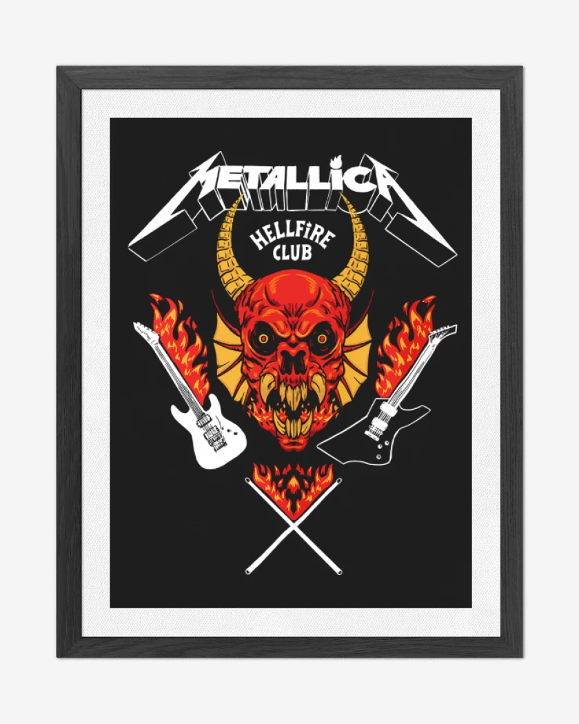 Cuadro decorativo Negro de Metallica Hellfire Club B