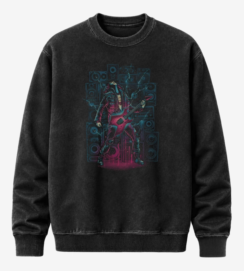 Poleron Polo Acid Wash Negro de Eddie Master of Puppets