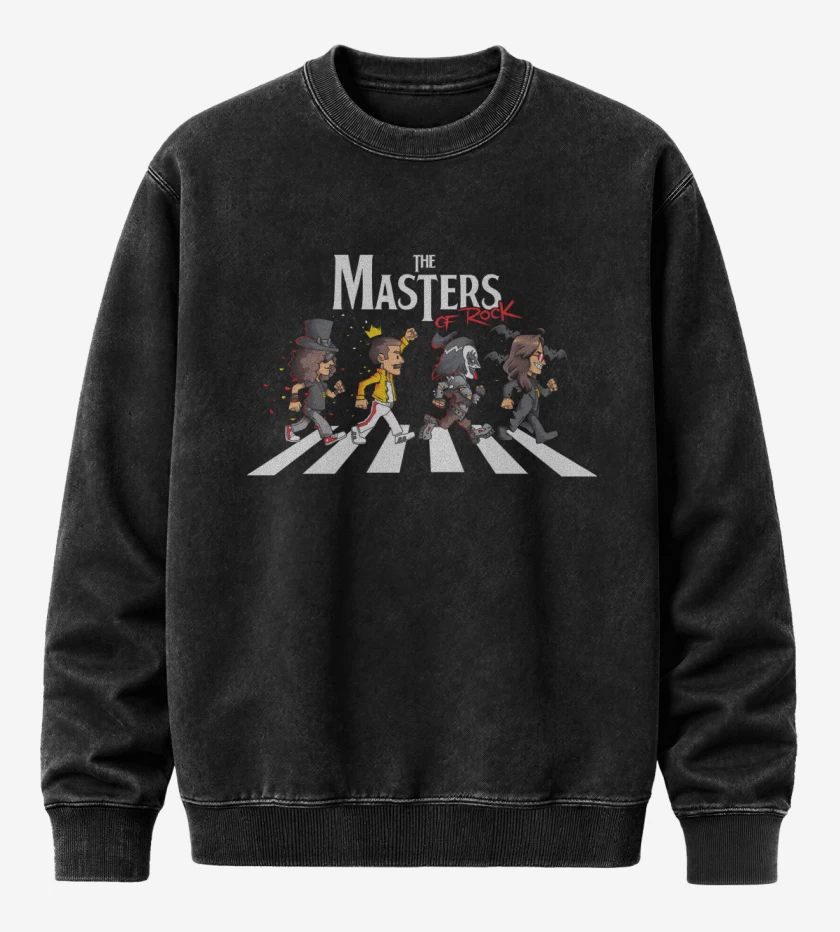Poleron Polo Acid Wash Negro de The Masters of Rock