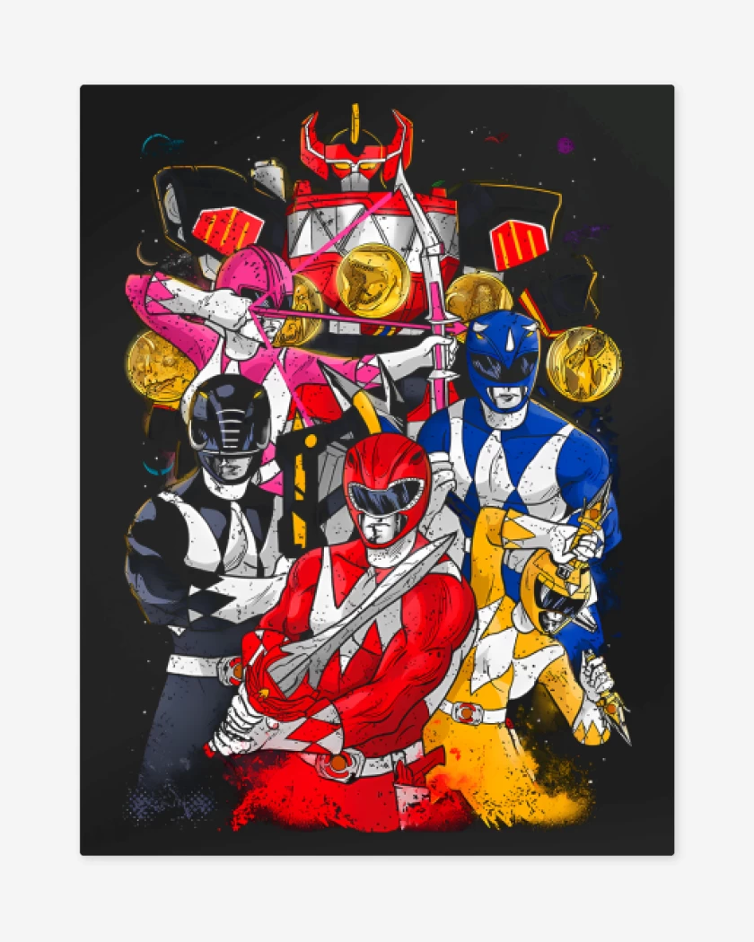Print metalico Negro de Guerreros Dinosaurio