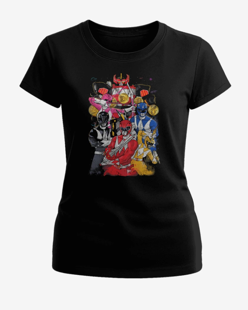 Polera de Mujer Negro de Guerreros Dinosaurio