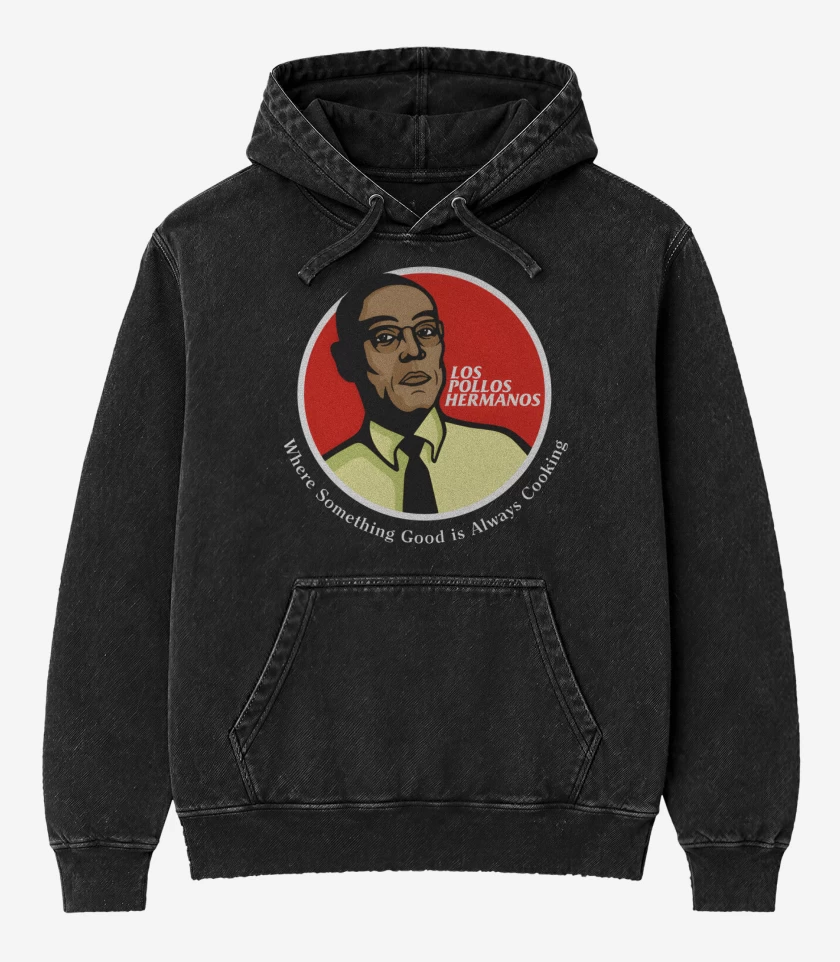 Poleron Canguro Acid Wash Negro de Gustave Fried Chicken Brothers