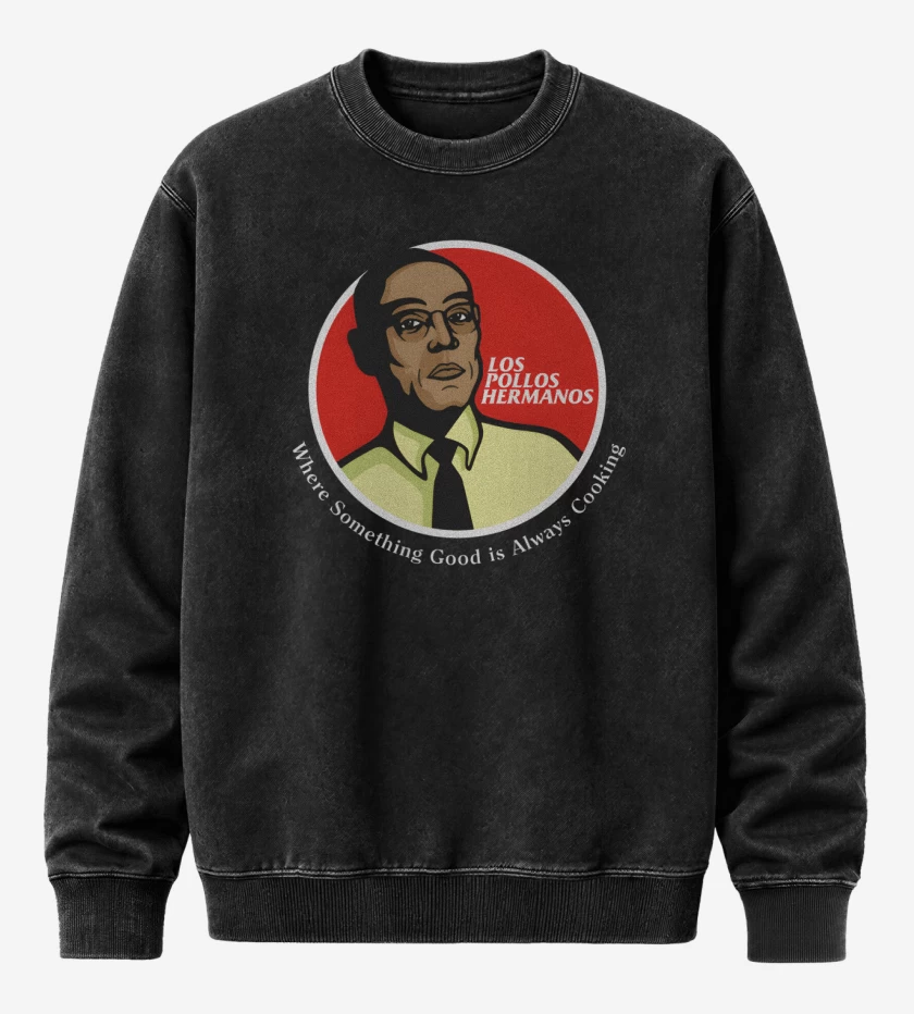 Poleron Polo Acid Wash Negro de Gustave Fried Chicken Brothers