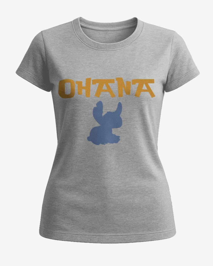 Polera de Mujer Gris Melange de Stitch