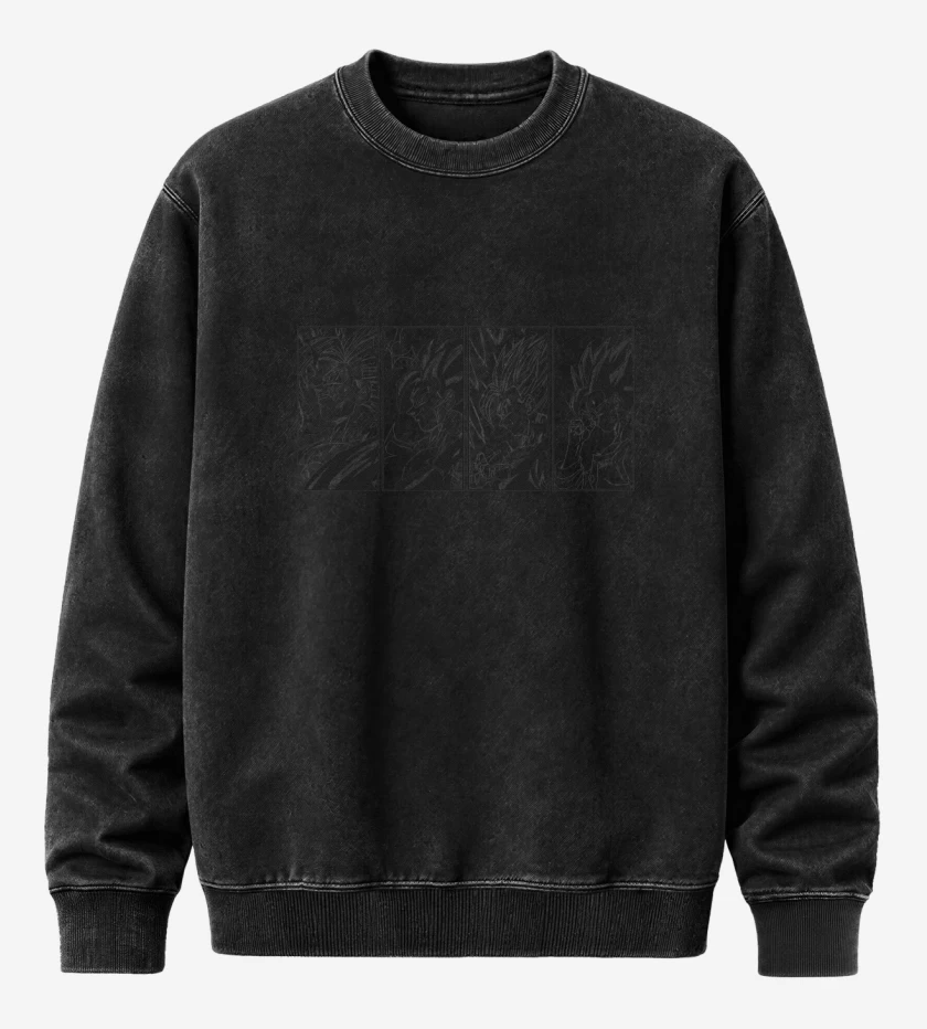 Poleron Polo Acid Wash Negro de Gohan Evolution