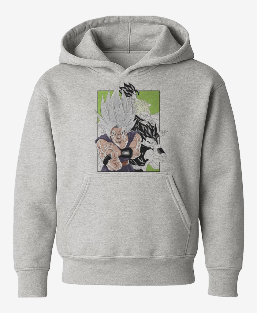 Poleron de niño Gris Melange de Gohan SSJ Beast