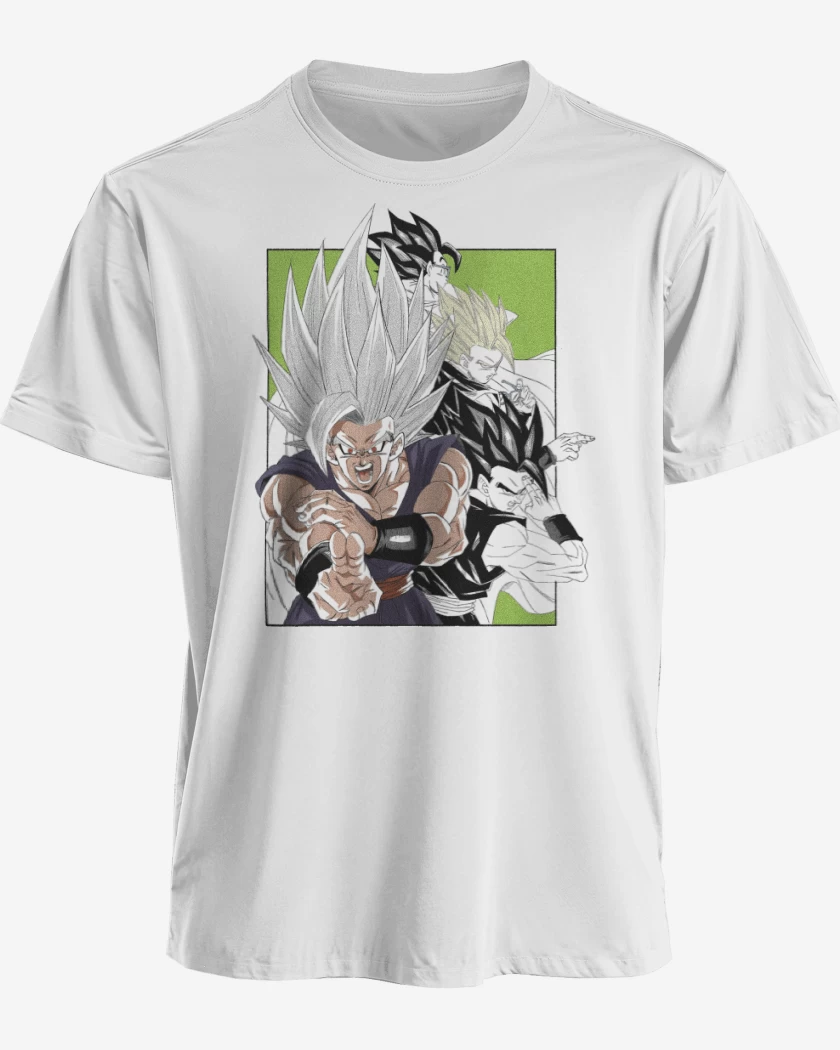 Polera premium Blanco de Gohan SSJ Beast