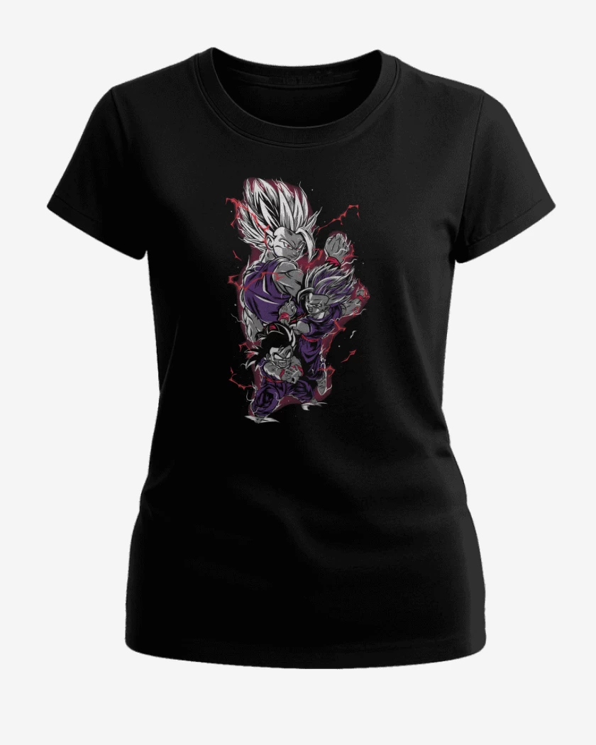 Polera de Mujer Negro de Son Gohan Beast