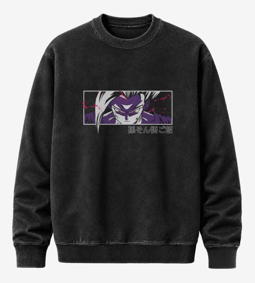 Poleron Polo Acid Wash Negro de Gohan Furia