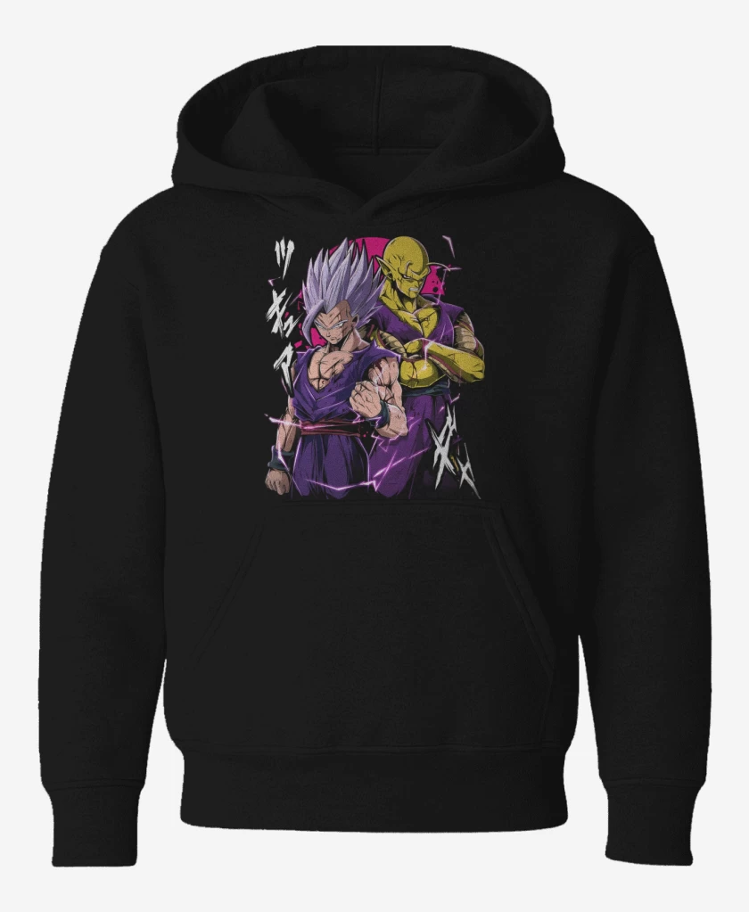 Poleron de niño Negro de Gohan Beast x Piccolo Dorado