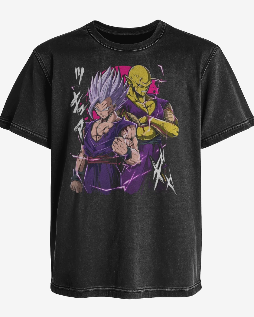 Polera desgastada Gohan Beast x Piccolo Dorado