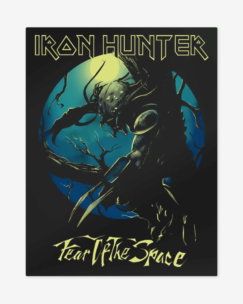 Print metalico Negro de Iron Hunter 