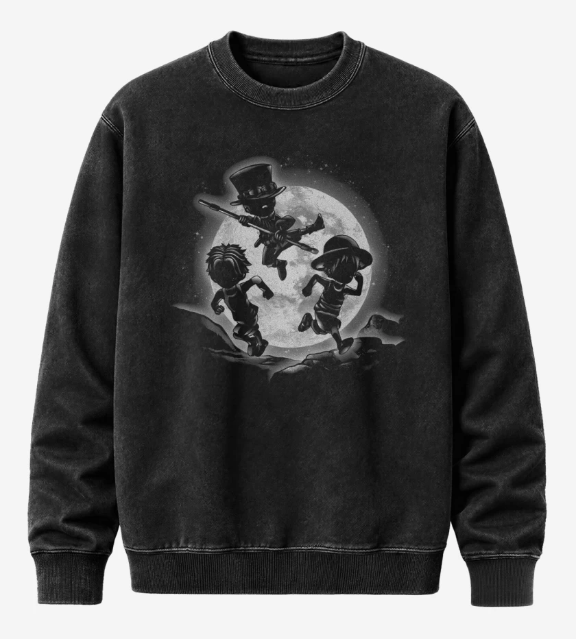 Poleron Polo Acid Wash Negro de Moonlight Brothers