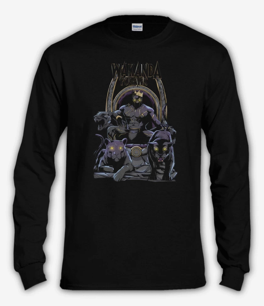 Polera manga larga Negro de Wakanda Forever