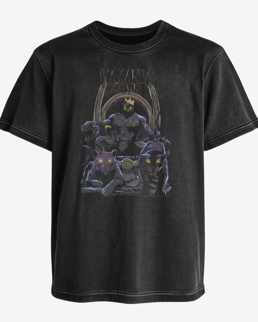 Polera desgastada Negro de Wakanda Forever