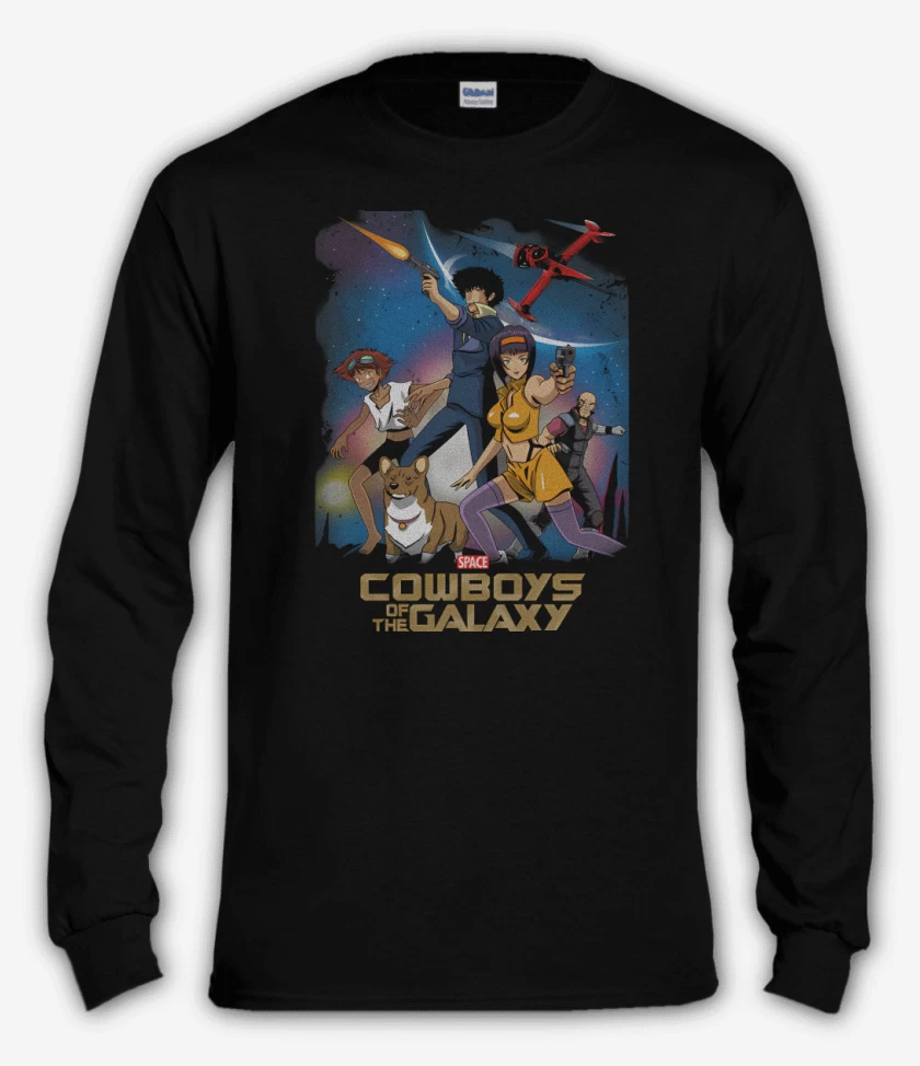 Polera manga larga Negro de Vaqueros de la Galaxia