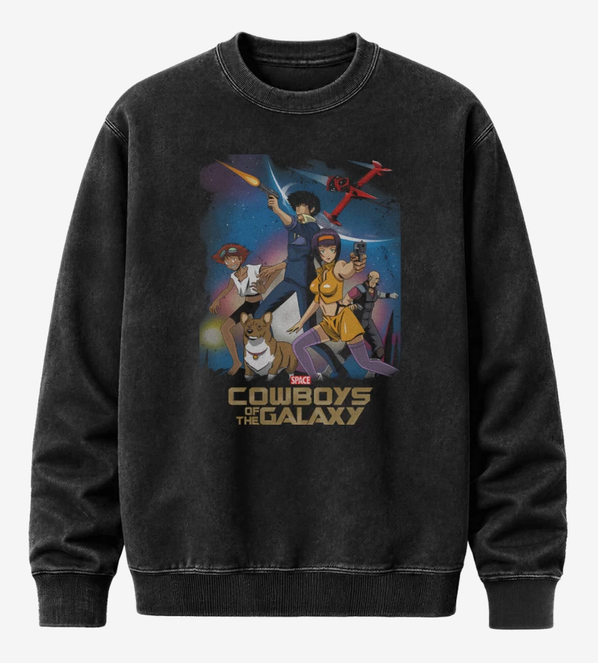 Poleron Polo Acid Wash Negro de Vaqueros de la Galaxia