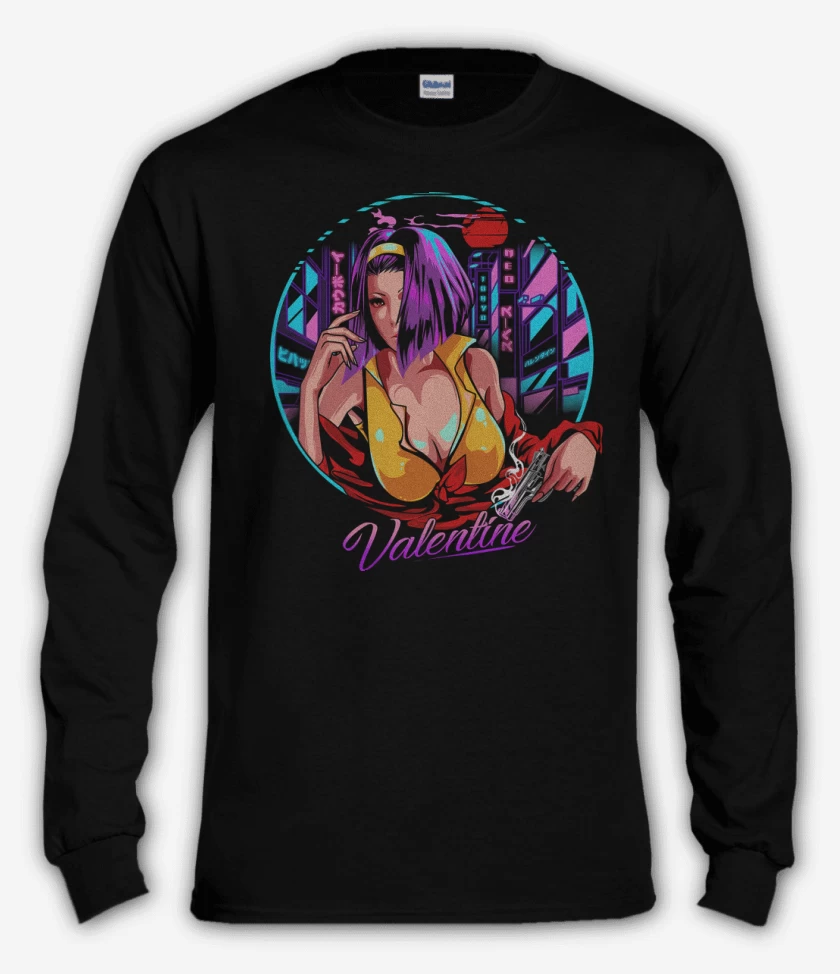 Polera manga larga Negro de Valentine