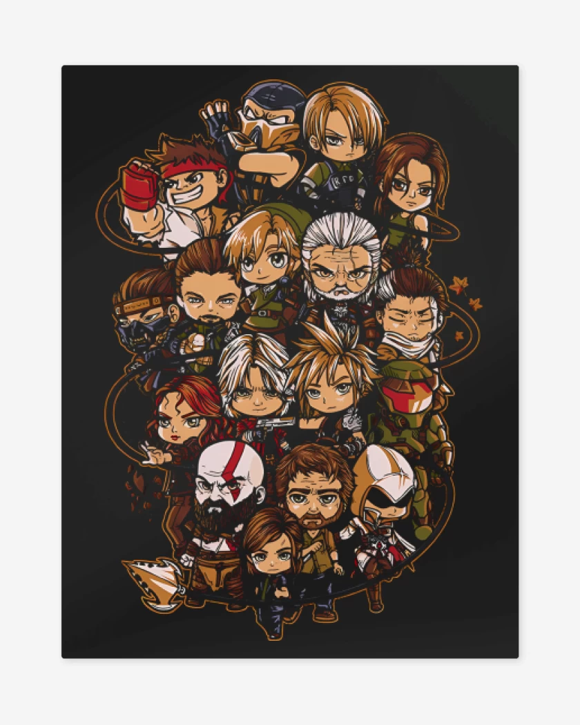 Print metalico Negro de Game Party