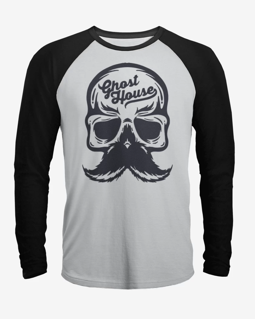Polera Raglan Blanco / Negro de ghost 
