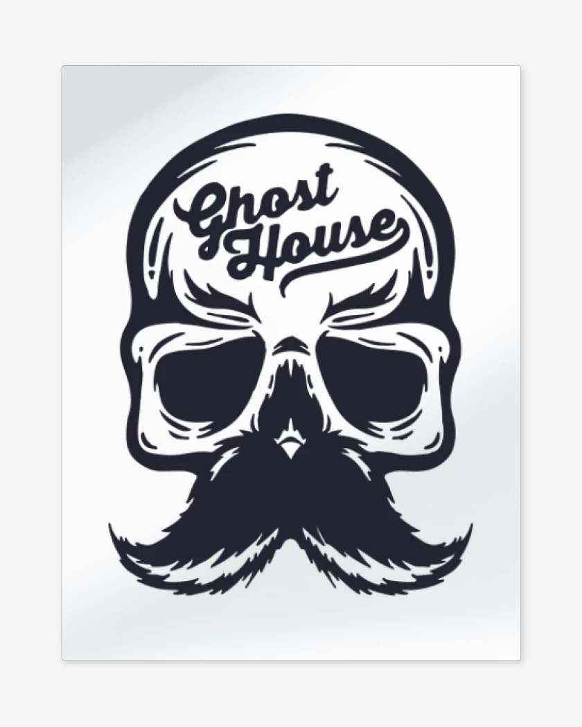 Print metalico Blanco de ghost 
