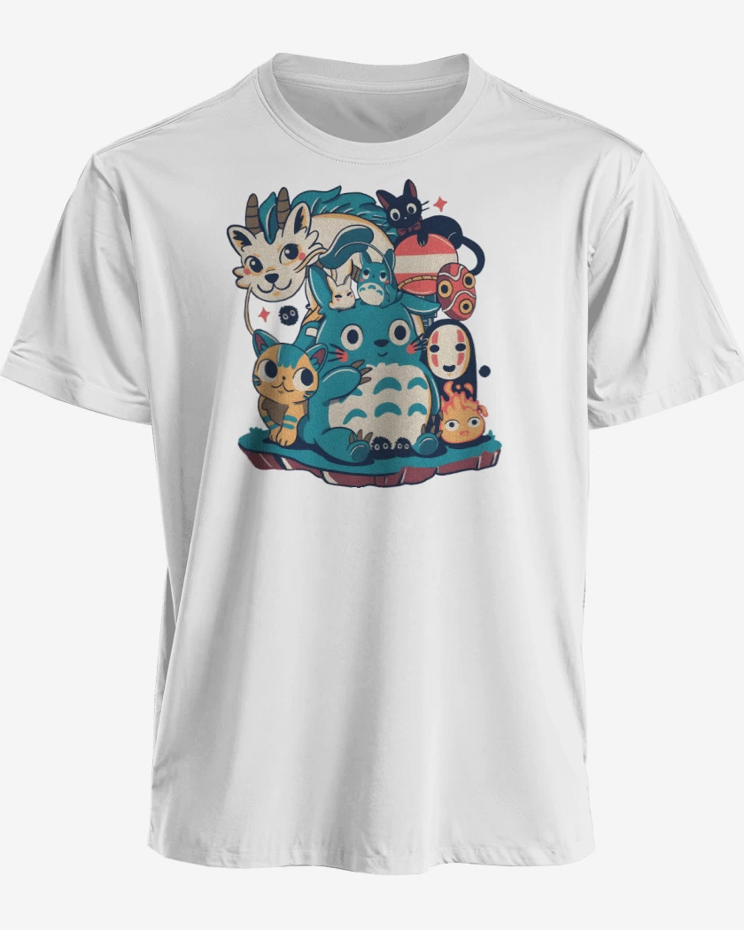Polera premium Blanco de Ghibli Amigos