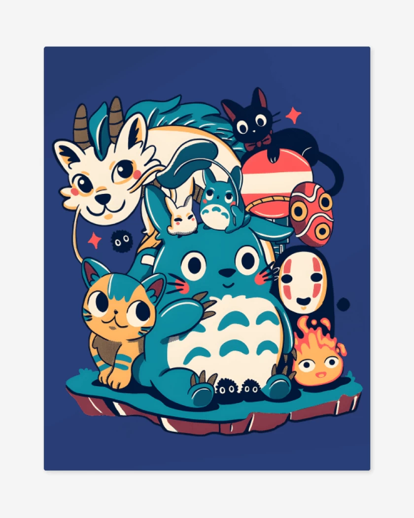 Print metalico Azul Rey de Ghibli Amigos