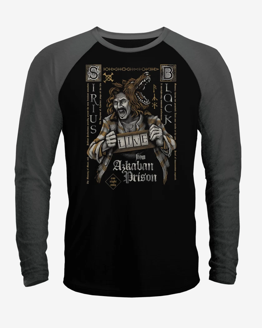 Polera Raglan Negro / Negro Heather de Sirius Black