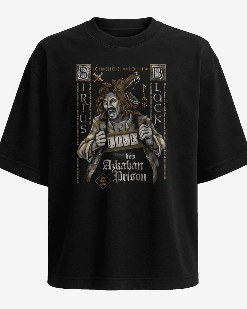Polera Oversize Negro de Sirius Black