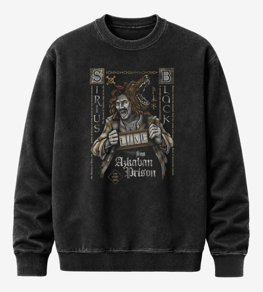 Poleron Polo Acid Wash Negro de Sirius Black