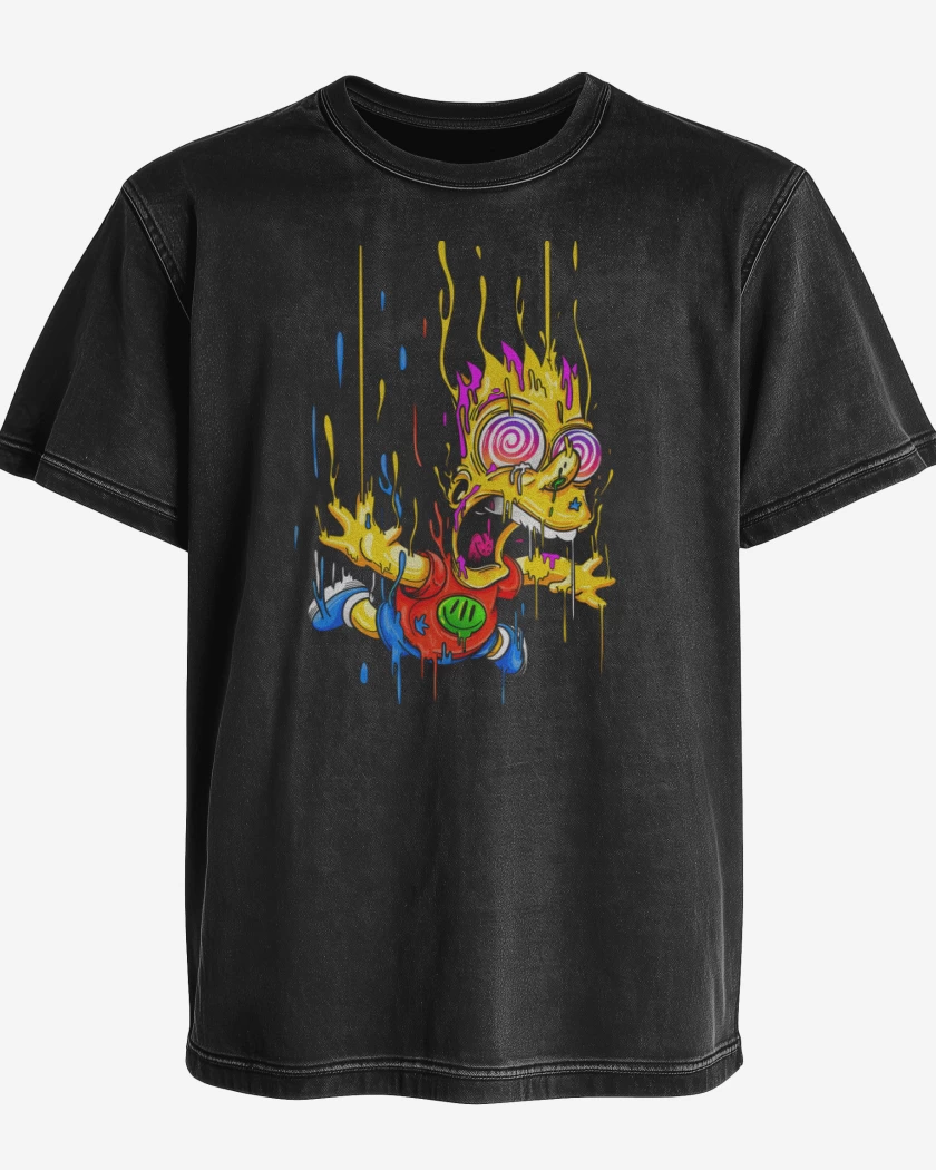 Polera desgastada Acid Bart
