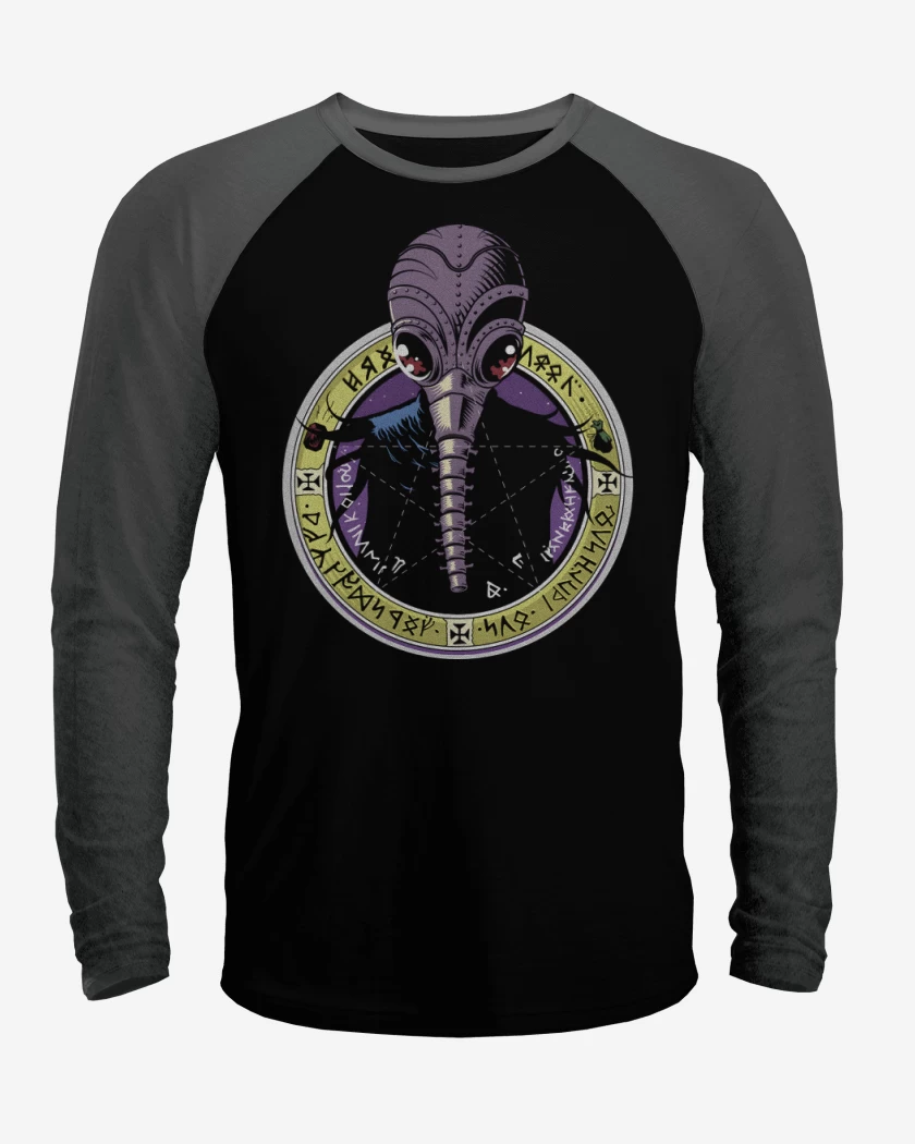 Polera Raglan Negro / Negro Heather de Morpheus