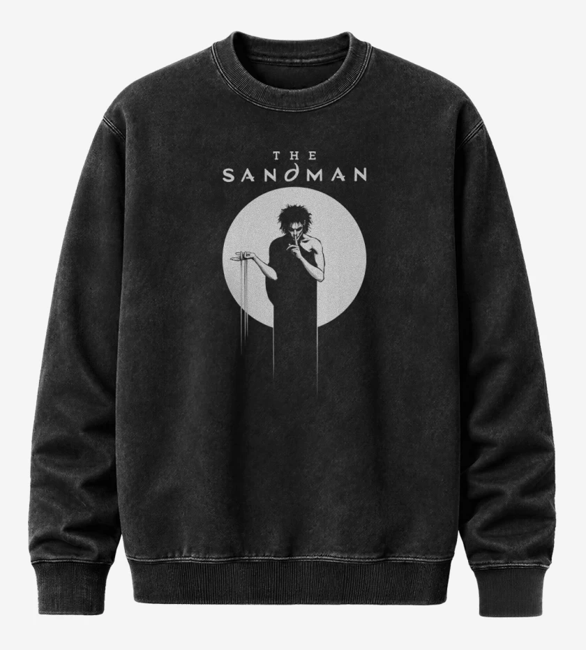 Poleron Polo Acid Wash Negro de The Sandman