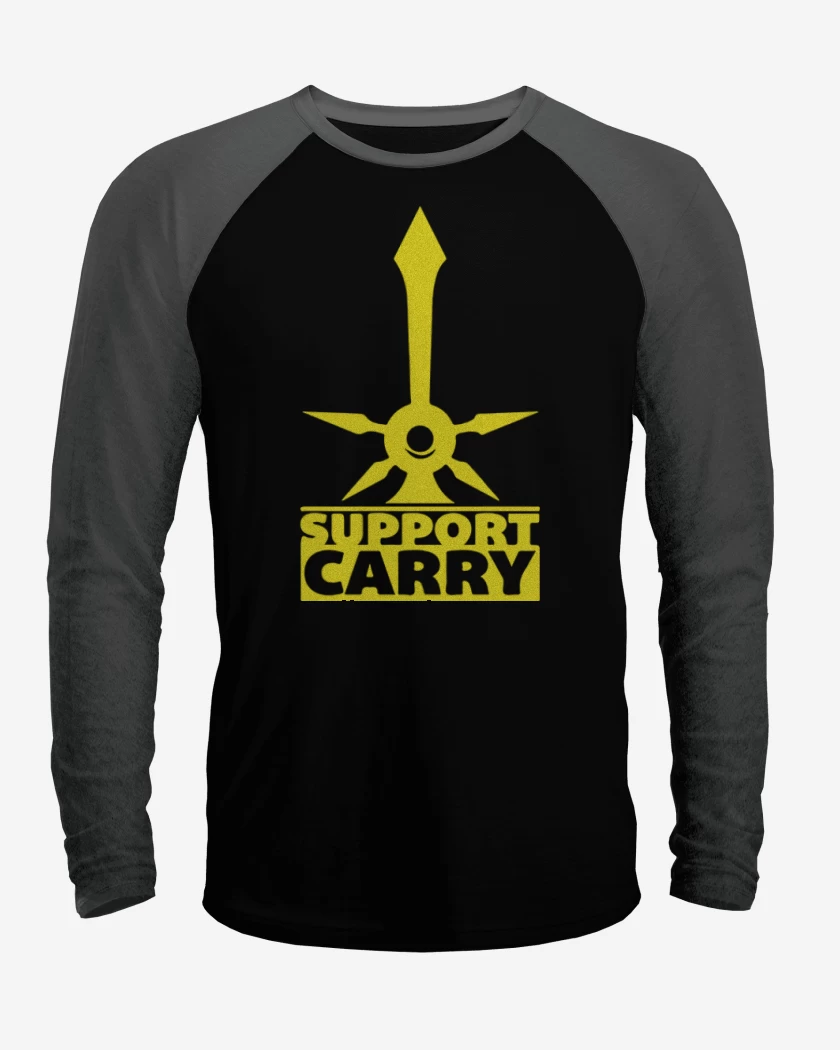 Polera Raglan Negro / Negro Heather de Supp carry