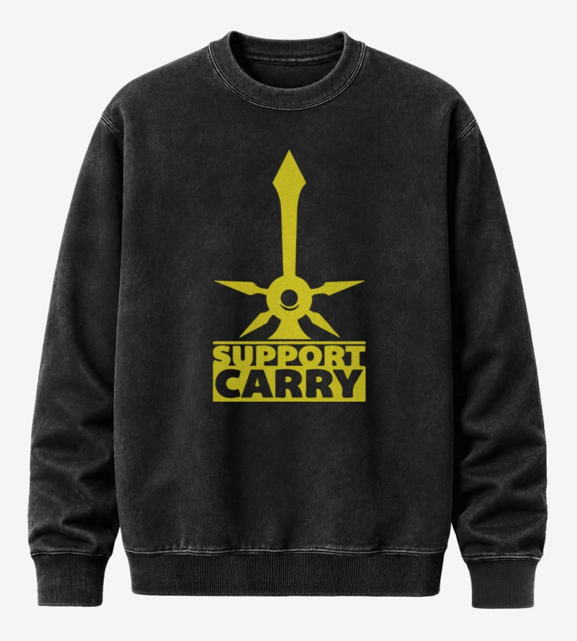 Poleron Polo Acid Wash Negro de Supp carry