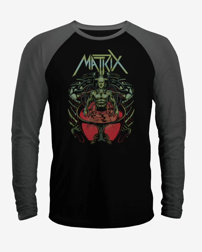 Polera Raglan Negro / Negro Heather de Matrix